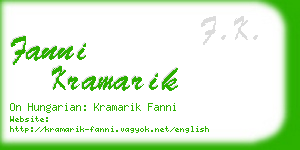 fanni kramarik business card